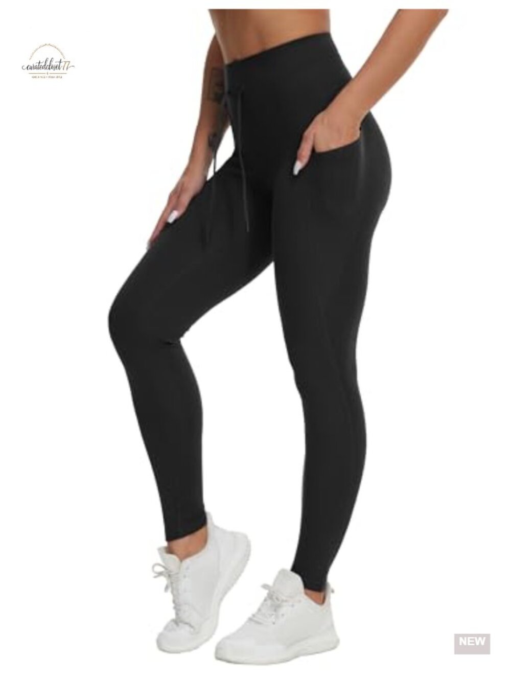 Women's Drawstring Workout Leggings with Pockets Yoga Pants